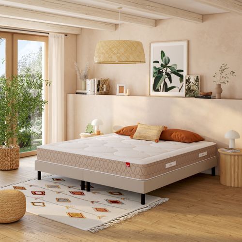 Matelas ressorts 200x200 cm EPEDA CLEMAE 2 avec latex 2 ép.25 cm