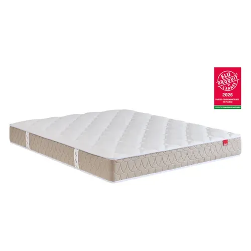 Matelas ressorts 140x200 cm avec mémoire de forme EGERIE 3 ép.24 cm vue 3/4