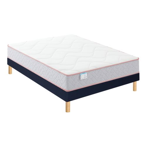 Ensemble matelas + sommier MERINOS POP 140x190 cm vue 3/4