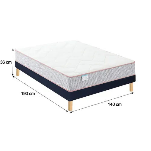 Ensemble matelas + sommier MERINOS POP 140x190 cm