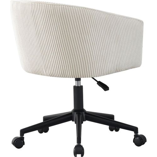 Fauteuil De Bureau Pivotant Et Réglable En Hauteur En Velours Côtelé Beige - Marlo