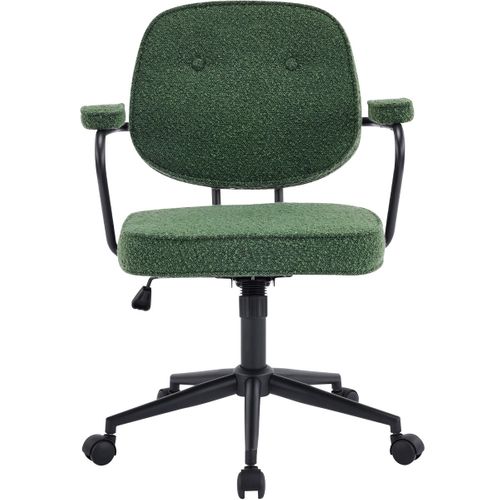 Fauteuil De Bureau Pivotant Et Réglable En Hauteur En Tissu Bouclé Vert - Ann
