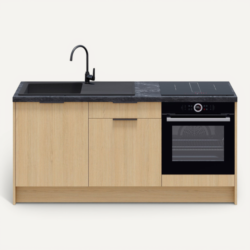 Meubles Bas De Cuisine - L. 185 Cm - Chêne Clair - Sierra