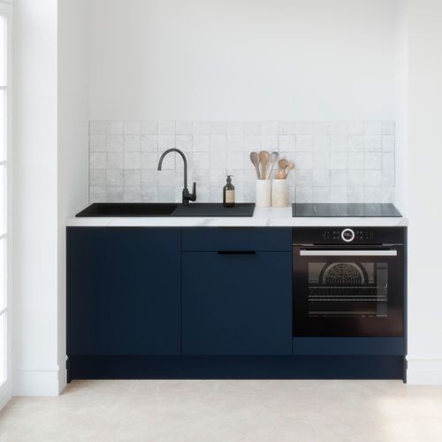 Meubles Bas De Cuisine - L. 185 Cm - Bleu Marine - Luzia