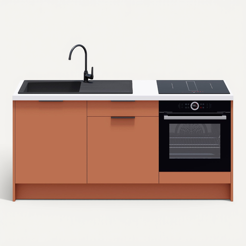 Meubles Bas De Cuisine - L. 185 Cm - Terracotta - Luzia