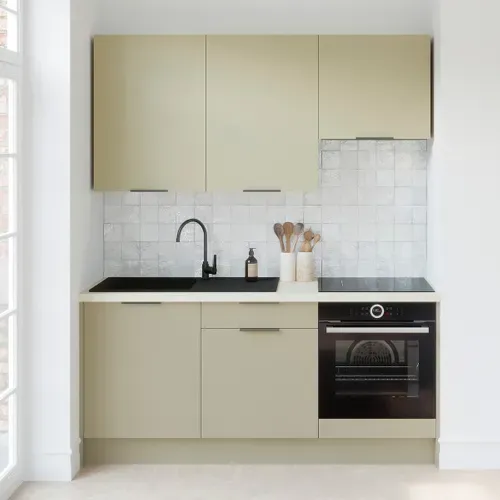 Ensemble De 6 Meubles De Cuisine - L. 185 Cm - Vert Sauge - Luzia