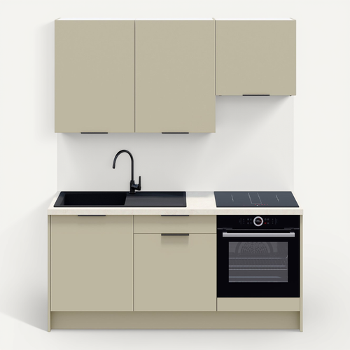 Ensemble De 6 Meubles De Cuisine - L. 185 Cm - Vert Sauge - Luzia
