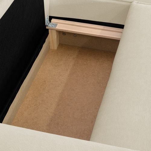 Canapé D'angle à Droite Convertible 3 Places En Tissu Chenille Beige Foncé - Asti