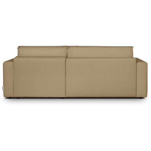 Canapé D'angle à Droite Convertible 3 Places En Tissu Chenille Miel - Asti