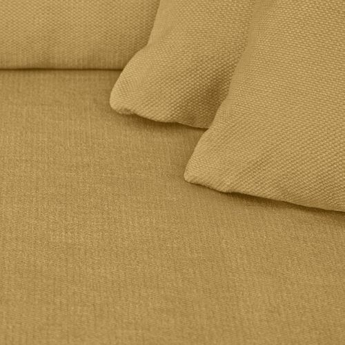 Canapé D'angle à Droite Convertible 3 Places En Tissu Chenille Jaune Moutarde - Asti