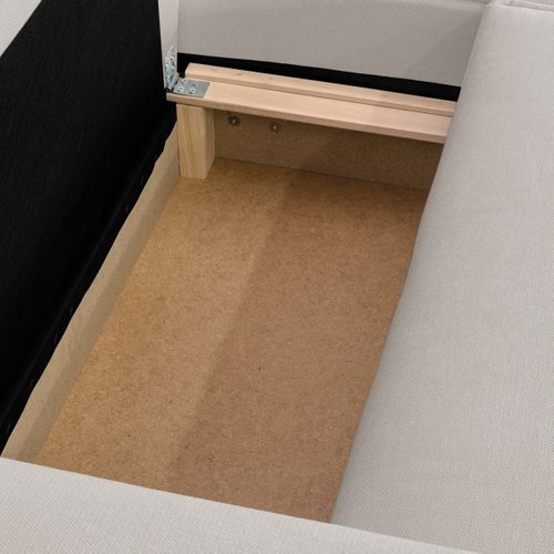 Canapé D'angle à Droite Convertible 3 Places En Tissu Chenille Taupe - Asti