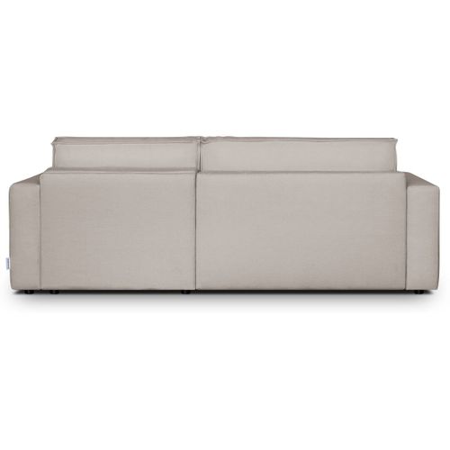 Canapé D'angle à Droite Convertible 3 Places En Tissu Chenille Taupe - Asti