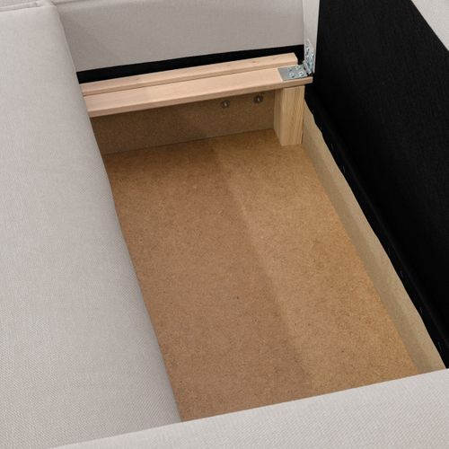 Canapé D'angle à Gauche Convertible 3 Places En Tissu Chenille Taupe - Asti