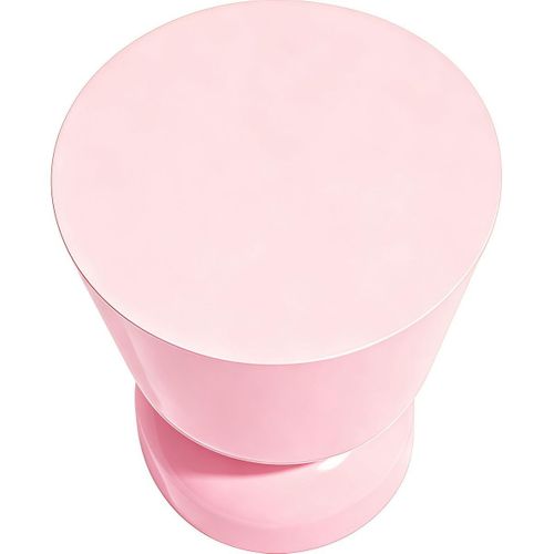Bout De Canapé En Résine Rose Pâle Brillant D.32 Cm - Tilda