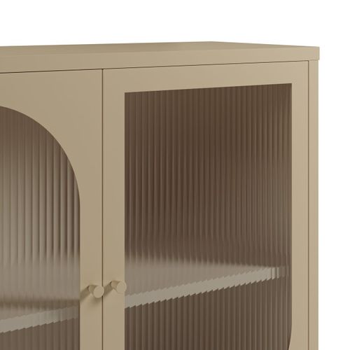 Buffet 4 Portes En Métal Beige 160 Cm - Ysia