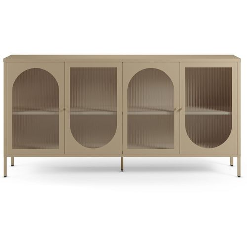 Buffet 4 Portes En Métal Beige 160 Cm - Ysia