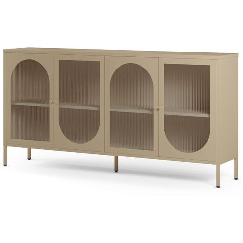 Buffet 4 Portes En Métal Beige 160 Cm - Ysia