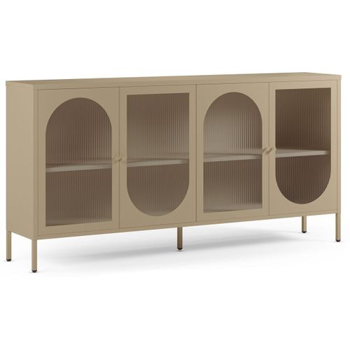 Buffet 4 Portes En Métal Beige 160 Cm - Ysia