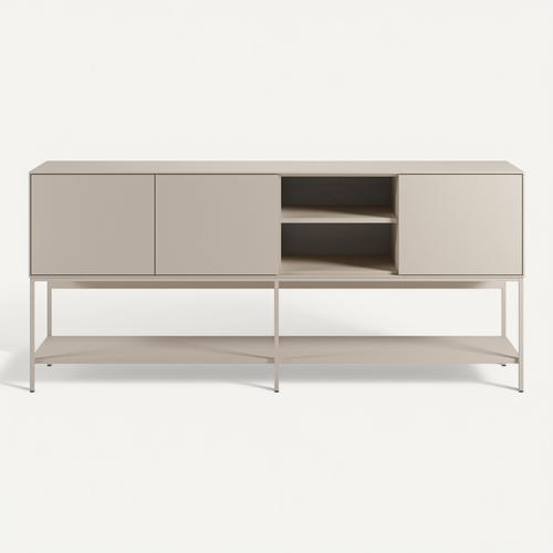 Buffet 3 Portes 2 Niches Beige 180 Cm - Zara