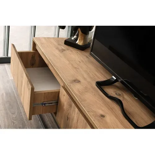 Meuble TV 3 Tiroirs Effet Bois 180 Cm - Breno