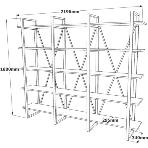 Etagère 5 Niveaux Effet Bois 220 Cm - Vika