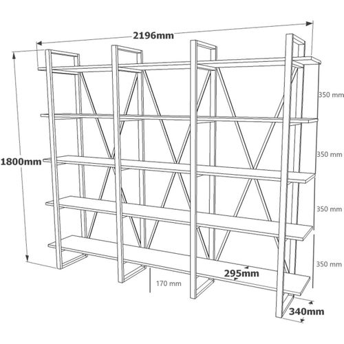 Etagère 5 Niveaux Effet Bois 220 Cm - Vika