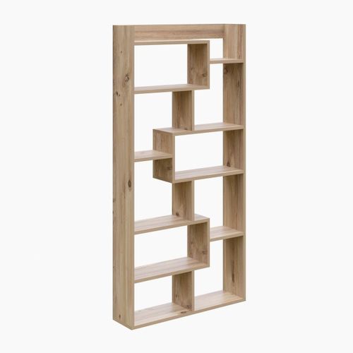 Bibliothèque à Niches Asymétriques Effet Bois 90 Cm - Riva