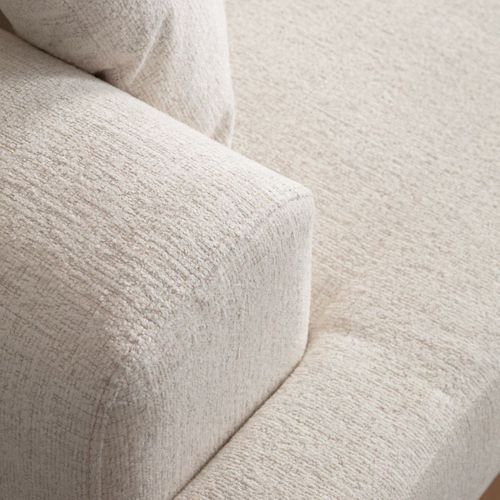 Canapé Droit 3 Places En Tissu Beige - Giada