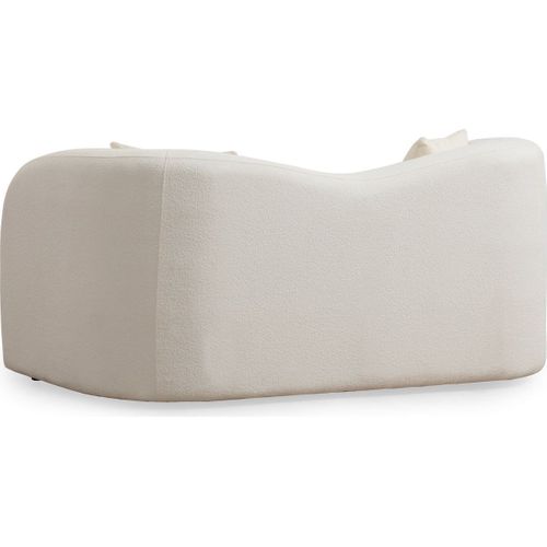 Canapé Arrondi 2 Places En Tissu Bouclé Beige - Miro