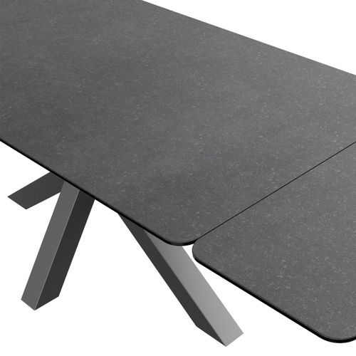 Table À Manger Extensible 8/10 Couverts En Céramique Gris Anthracite 180/260x100 Cm - Stromboli