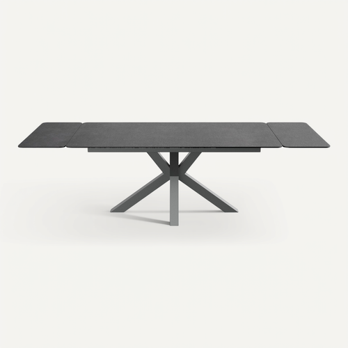 Table À Manger Extensible 8/10 Couverts En Céramique Gris Anthracite 180/260x100 Cm - Stromboli