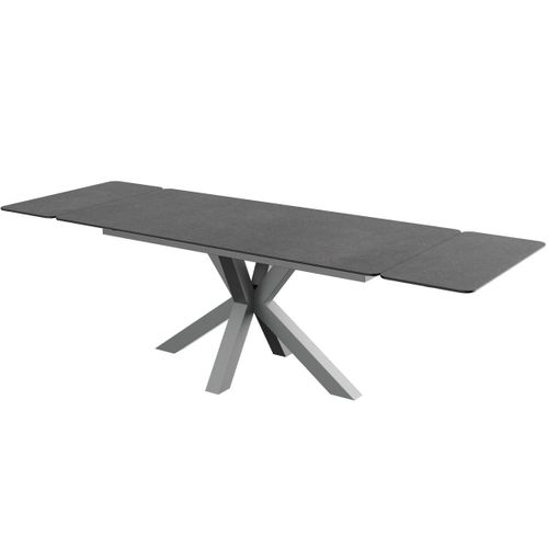 Table À Manger Extensible 8/10 Couverts En Céramique Gris Anthracite 180/260x100 Cm - Stromboli