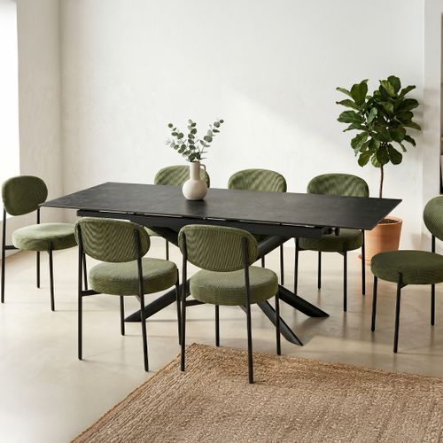 Table À Manger Extensible 6/10 Couverts En Céramique Gris Anthracite 160/290x90 Cm - Vik