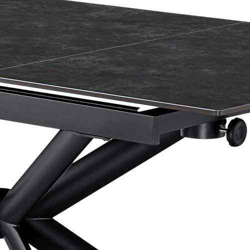 Table À Manger Extensible 6/10 Couverts En Céramique Gris Anthracite 160/290x90 Cm - Vik