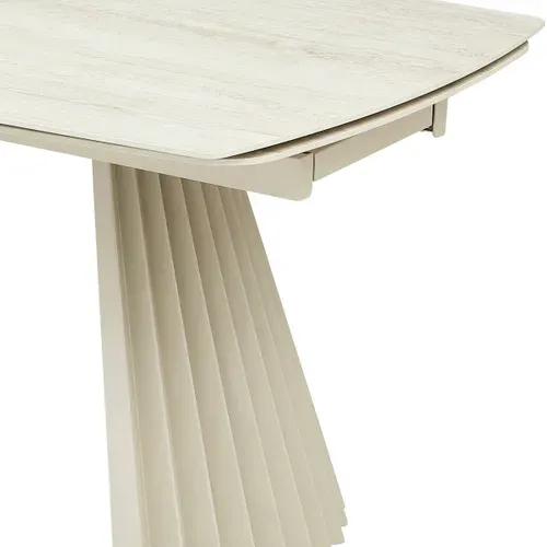 Table À Manger Extensible 8/12 Couverts En Céramique Effet Travertin 200/300x100 Cm - Bruma