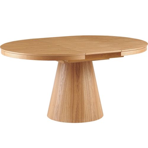 Table À Manger Ronde Extensible 4/6 Couverts Effet Chêne 120/160x120 Cm - Trento