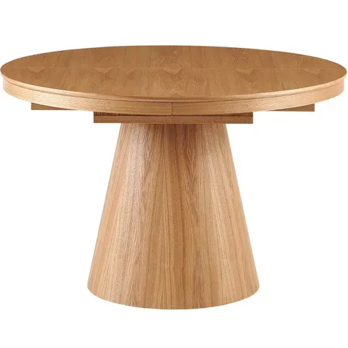 Table À Manger Ronde Extensible 4/6 Couverts Effet Chêne 120/160x120 Cm - Trento