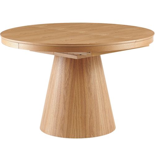 Table À Manger Ronde Extensible 4/6 Couverts Effet Chêne 120/160x120 Cm - Trento