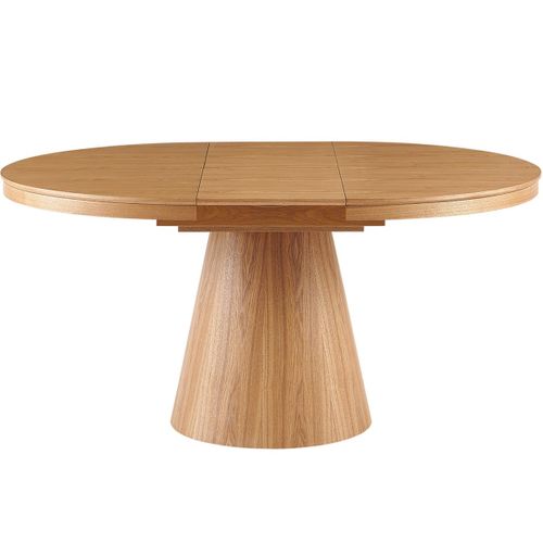 Table À Manger Ronde Extensible 4/6 Couverts Effet Chêne 120/160x120 Cm - Trento