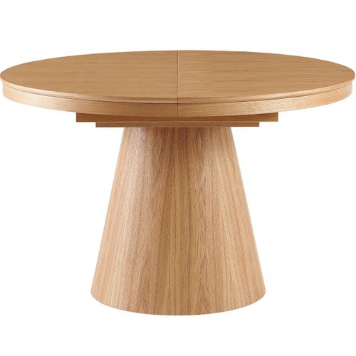 Table À Manger Ronde Extensible 4/6 Couverts Effet Chêne 120/160x120 Cm - Trento