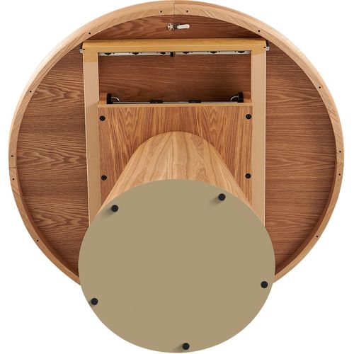Table À Manger Ronde Extensible 4/6 Couverts Effet Chêne 120/160x120 Cm - Trento