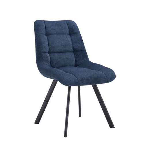 Chaise De Salle à Manger En Tissu Bleu Zelie (lot De 2)
