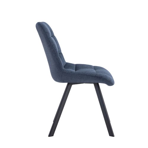 Chaise De Salle à Manger En Tissu Bleu Zelie (lot De 2)