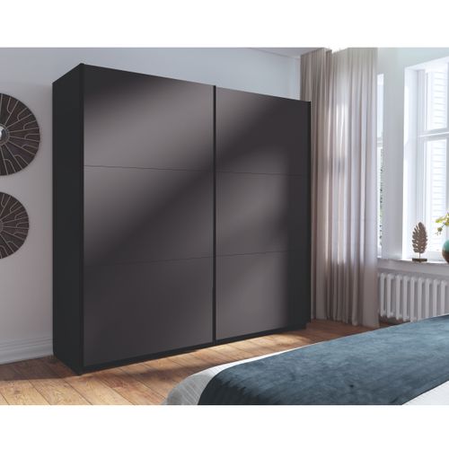Armoire Dressing Grise Avec Portes Coulissantes 150cm Kas
