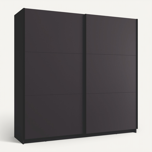 Armoire Dressing Grise Avec Portes Coulissantes 150cm Kas
