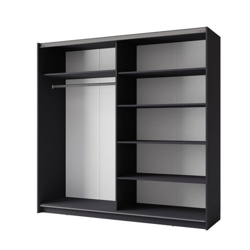 Armoire Dressing Grise 200cm Avec Portes Coulissantes Kas