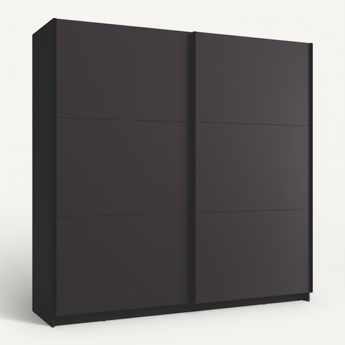 Armoire Dressing Grise 200cm Avec Portes Coulissantes Kas