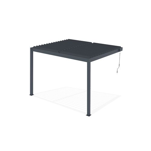 Pergola Bioclimatique Adossée 3x2,5m Piana Aluminium Gris Anthracite - Lames Orientables