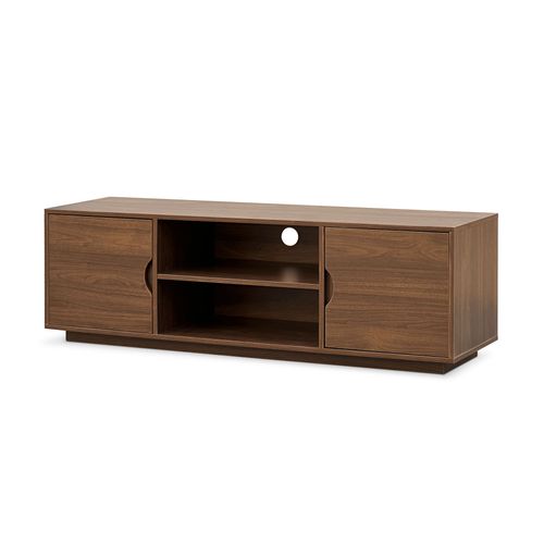 Meuble TV Scandinave 140cm 2 Portes Finition Noyer Sven