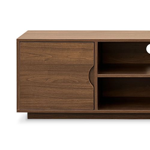 Meuble TV Scandinave 140cm 2 Portes Finition Noyer Sven